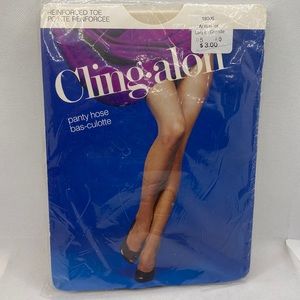 Cling-alon Ultra Sheer Pantyhose Nylons Alabaster Size Large 125-140 lbs Vintage
